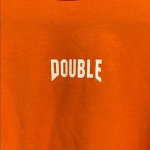 SHEIN Tops - Neon Orange Slogan Loose Crop Tee SHEIN Tops - Neon Orange Slogan Loose Crop Tee